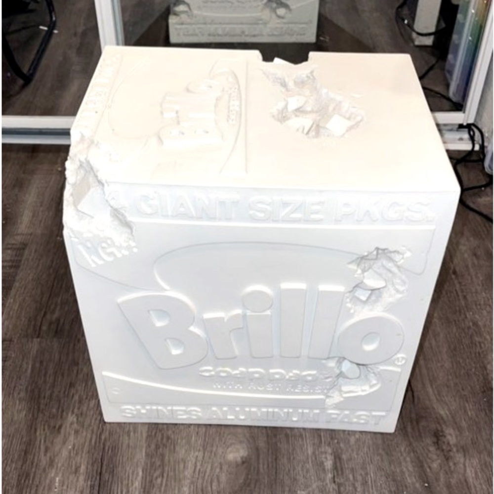 Daniel Arsham x Andy Warhol collab Eroded Brillo sculpture Nw/outB